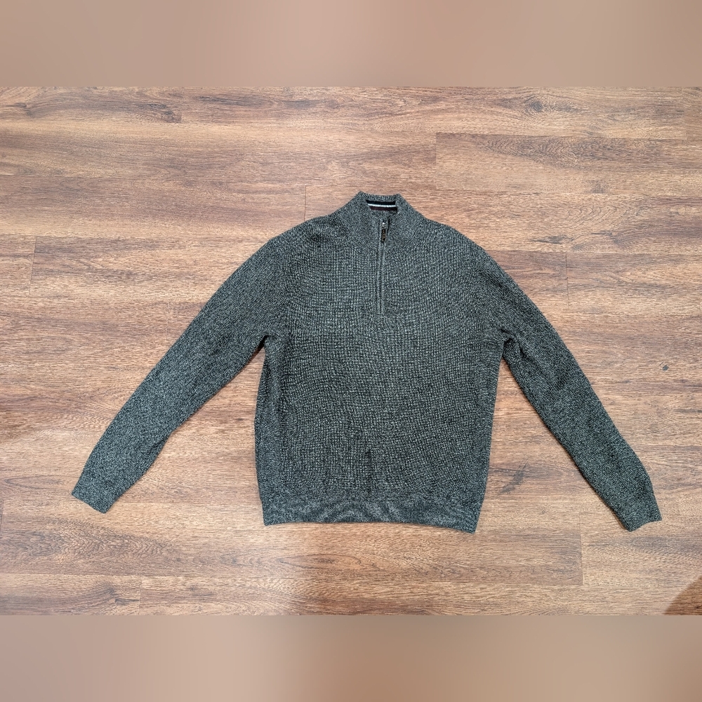 Ted Baker mens size 5 (XL) 1/4 zip grey sweater in EUC